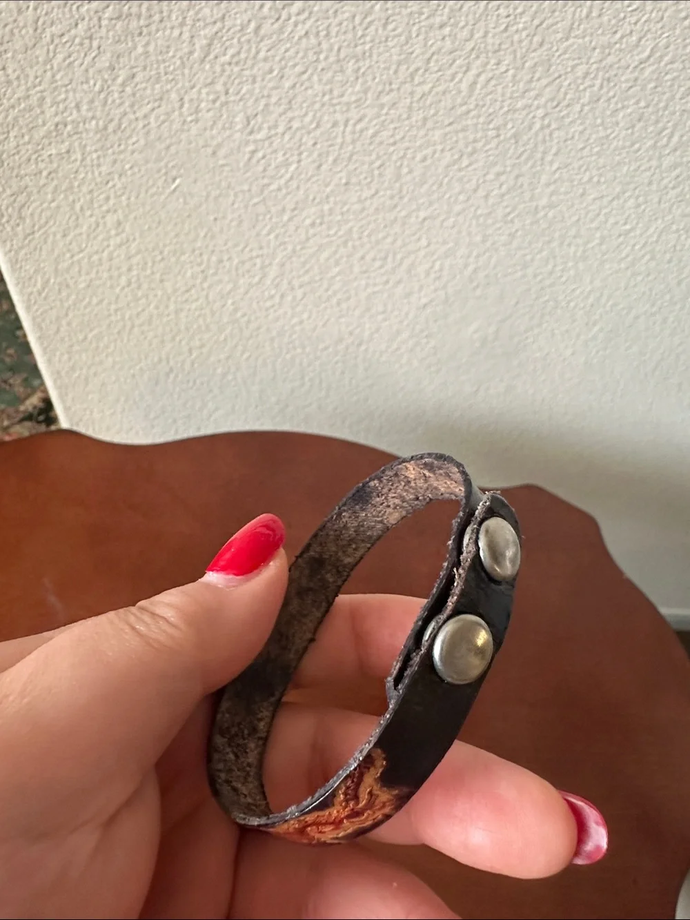 Fashion Jewelry Men's Dark Brown Leather Bracelet with Gold Accent